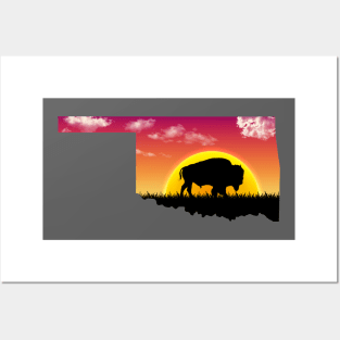 Oklahoma Buffalo Silhouette Posters and Art